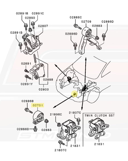 Mitsubishi OEM Front Motor Mount for Evo X (MN184347)