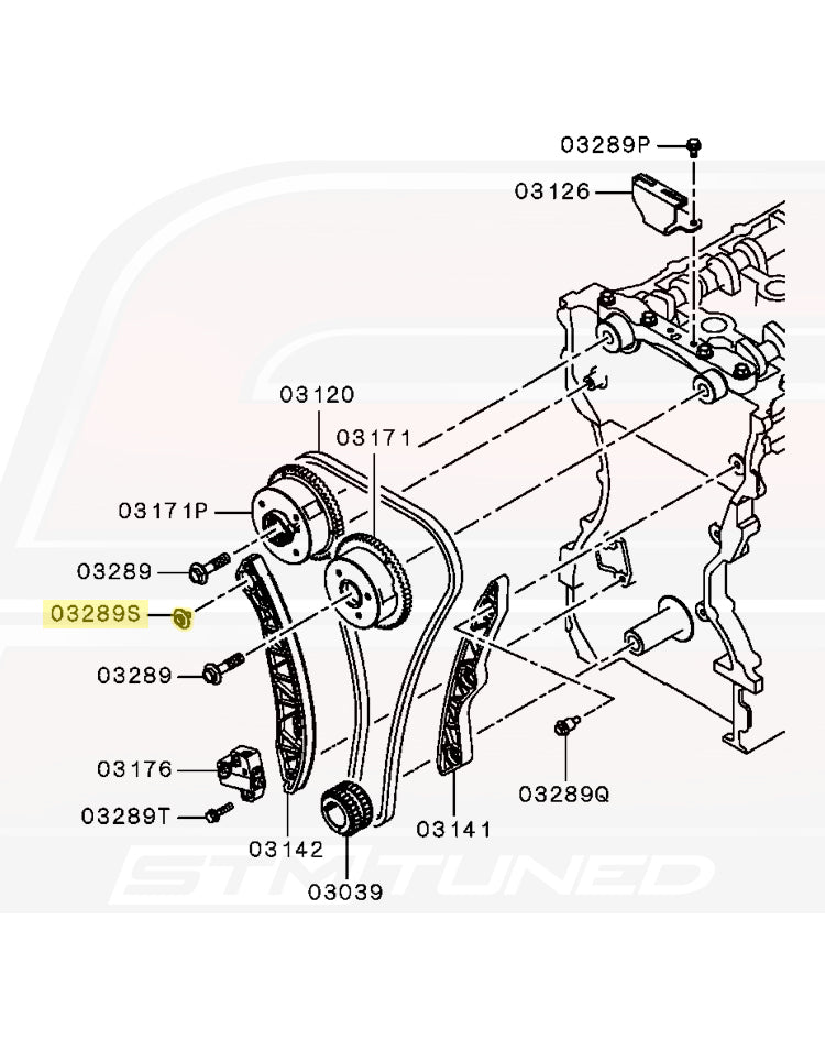 Mitsubishi OEM Timing Chain Guide Bolt (Tension Side) for Evo X (MN187030)