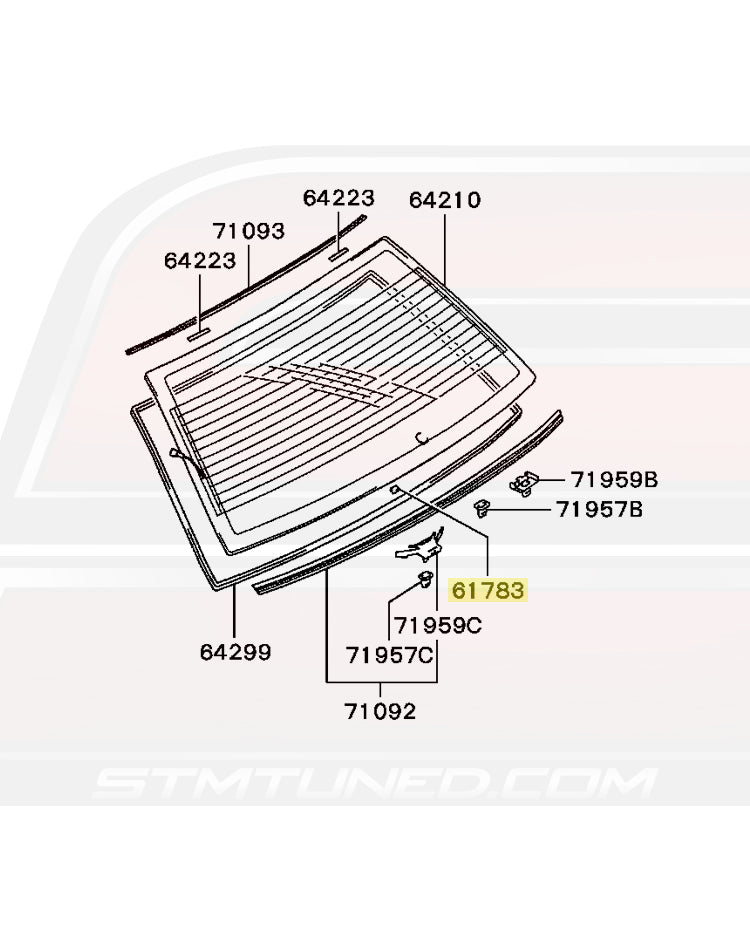 Evo 7/8/9 Rear Window Diagram