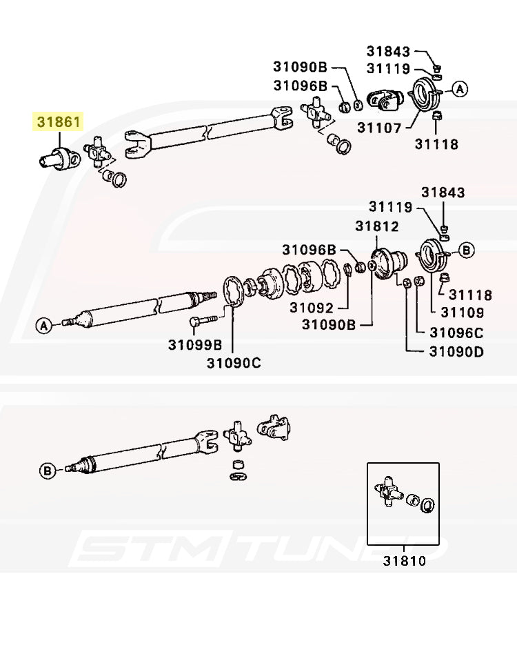 1G DSM Driveshaft Diagram