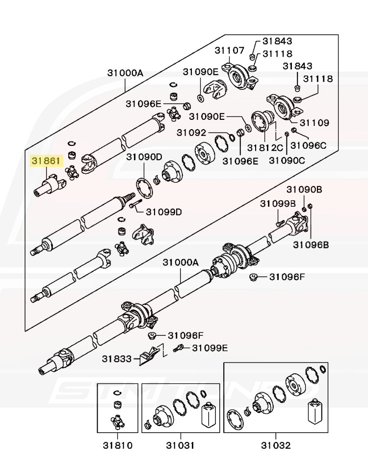 2G DSM Driveshaft Diagram