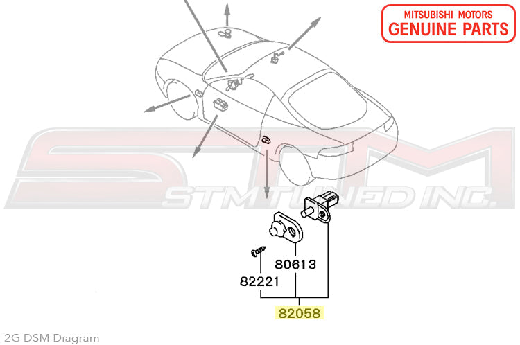 MR124303 Mitsubishi Door Light Switch - 2G DSM