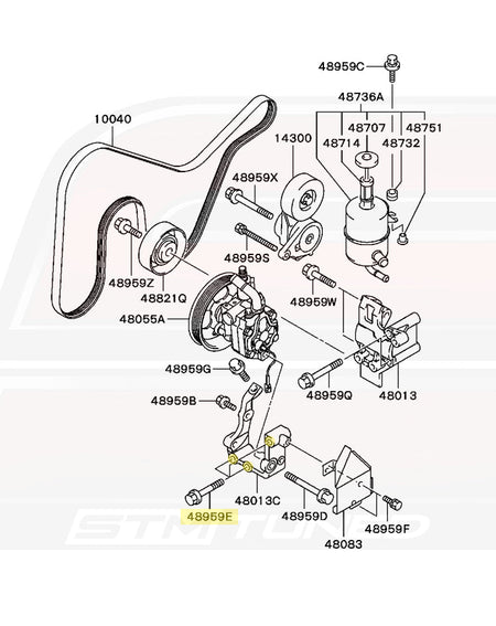 Mitsubishi OEM Power Steering Bracket Bolt for Evo 7/8/9 (MR132486)