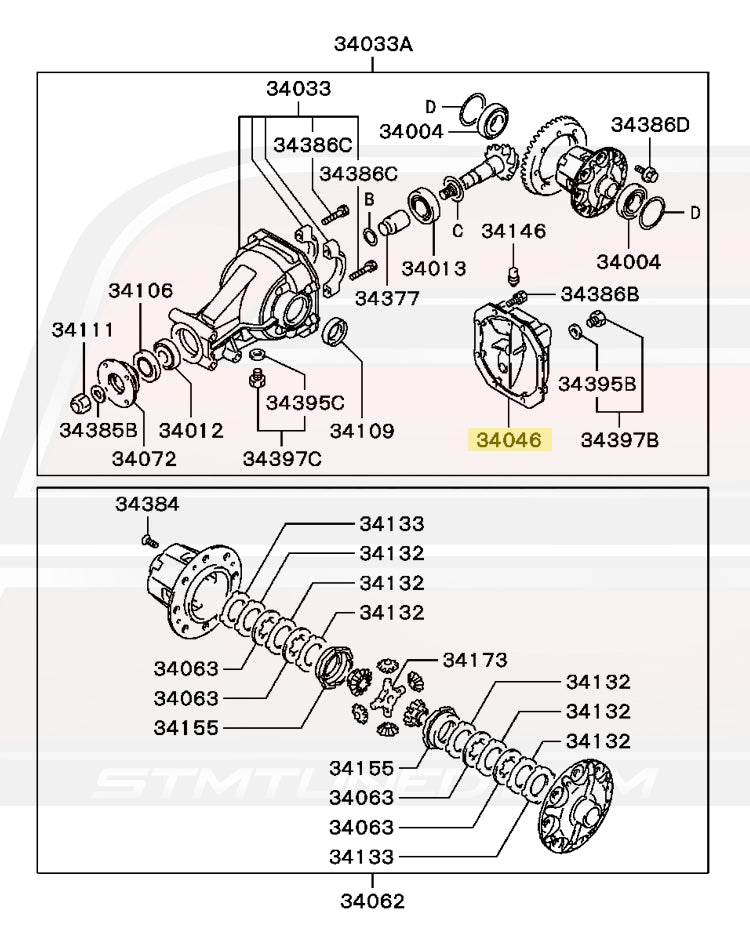 Mitsubishi OEM Rear Differential Cover for Evo 8/9 (MR176887)