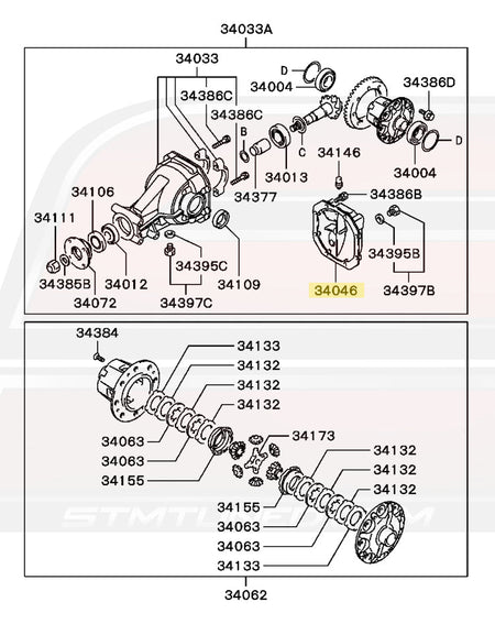 Mitsubishi OEM Rear Differential Cover for Evo 8/9 (MR176887)