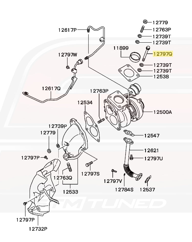 Mitsubishi OEM Turbo to Manifold Bolt for 1G/2G DSM (MR187699)