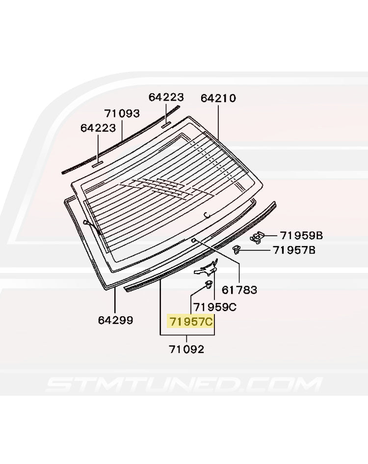 MR245808 Evo 7/8/9 Rear Window Diagram  Image © STM Tuned Inc