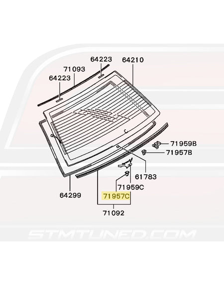 MR245808 Evo 7/8/9 Rear Window Diagram  Image © STM Tuned Inc