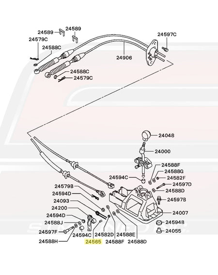 Mitsubishi OEM Shifter Diagram for Evo 8 5-Speed