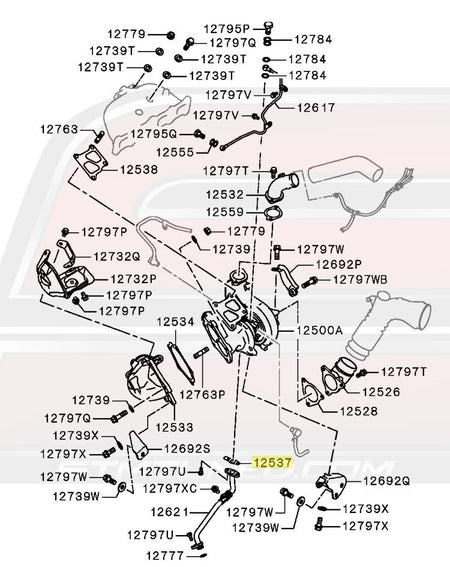 Evo X Turbo Oil Return Line Gasket Diagram