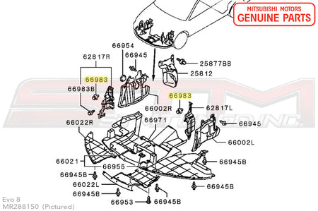 MR288150 Mitsubishi Engine Splash Shield Clips (MR288150) - Evo 8/9