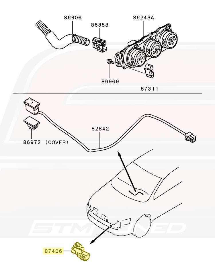 Mitsubishi OEM A/C Condenser Temp Sensor for Evo X (MR320628)