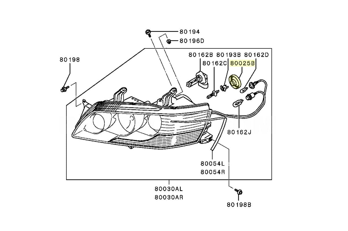 Mitsubishi OEM Headlight Grommet for JDM Evo 9 NON-HID Housing (MR339383)