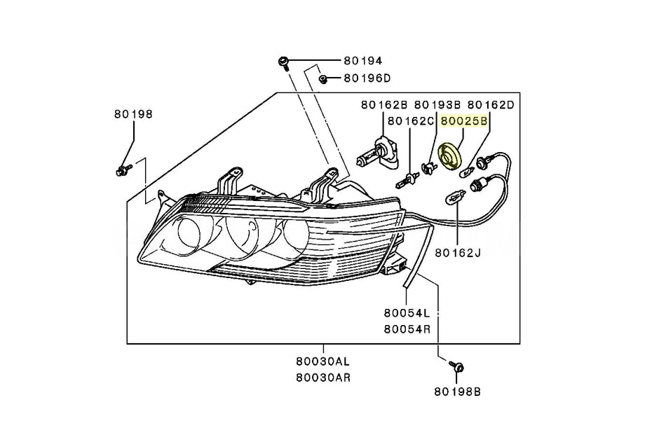 Mitsubishi OEM Headlight Grommet for JDM Evo 9 NON-HID Housing (MR339383)