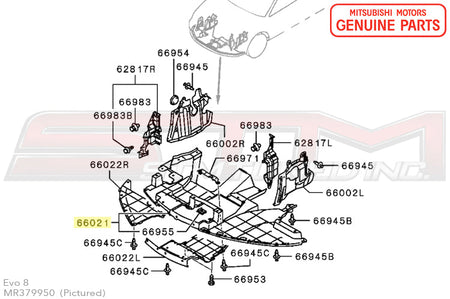 MR379950 Mitsubishi Undertray (Center) - Evo 8/9