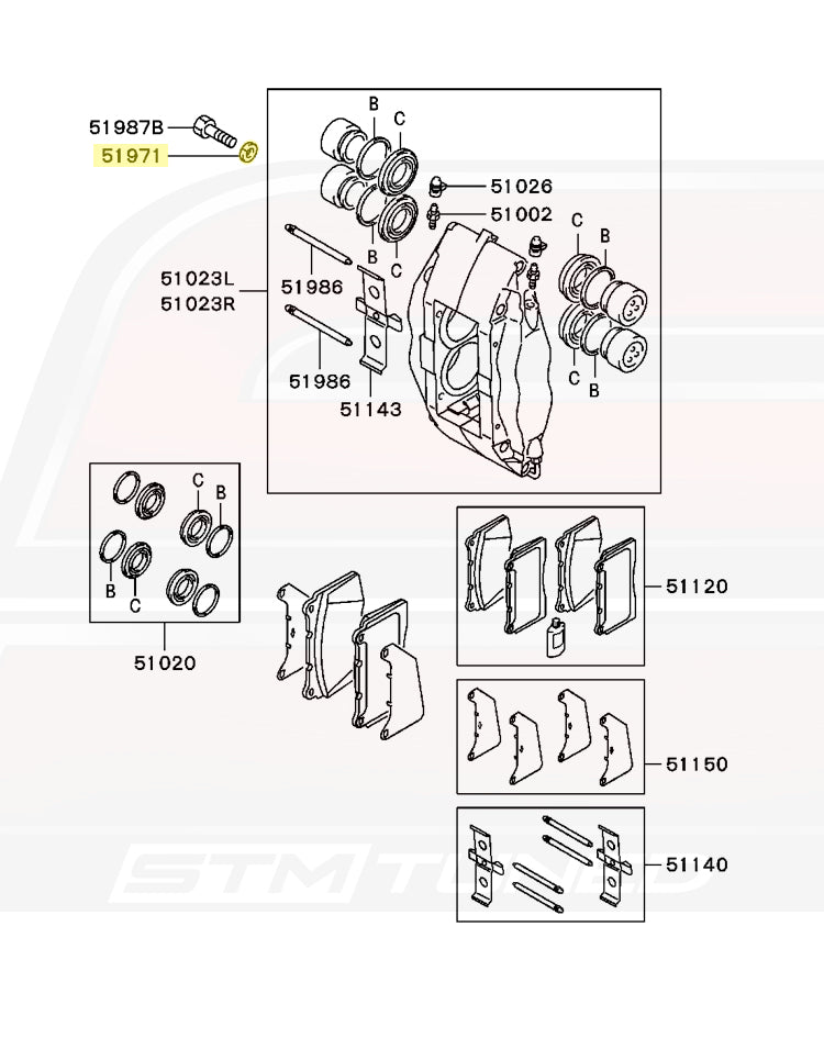 Mitsubishi OEM Brembo Caliper Front Bolt Washer for Evo 7/8/9 (MR407072)