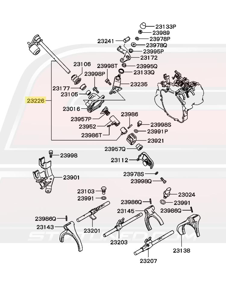 Mitsubishi OEM Gearshift Shaft for 5-Speed Evo 8/9 (MR410806)