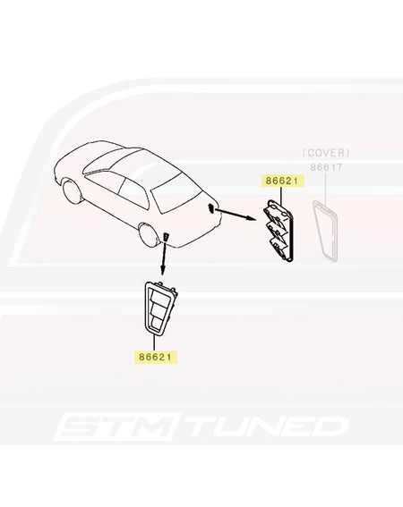 Mitsubishi OEM HVAC Rear Vent Duct for Evo 7/8/9 (MR460484)