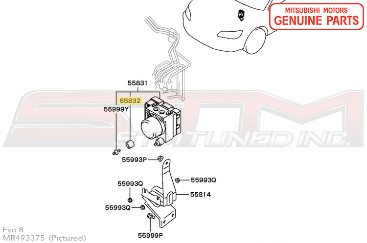 Mitsubishi ABS Modulator Bracket Insulator - Evo 7/8/9
