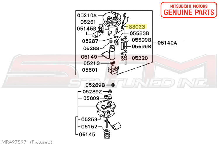 MR497597 Mitsubishi Fuel Pump Harness - Evo 7/8/9