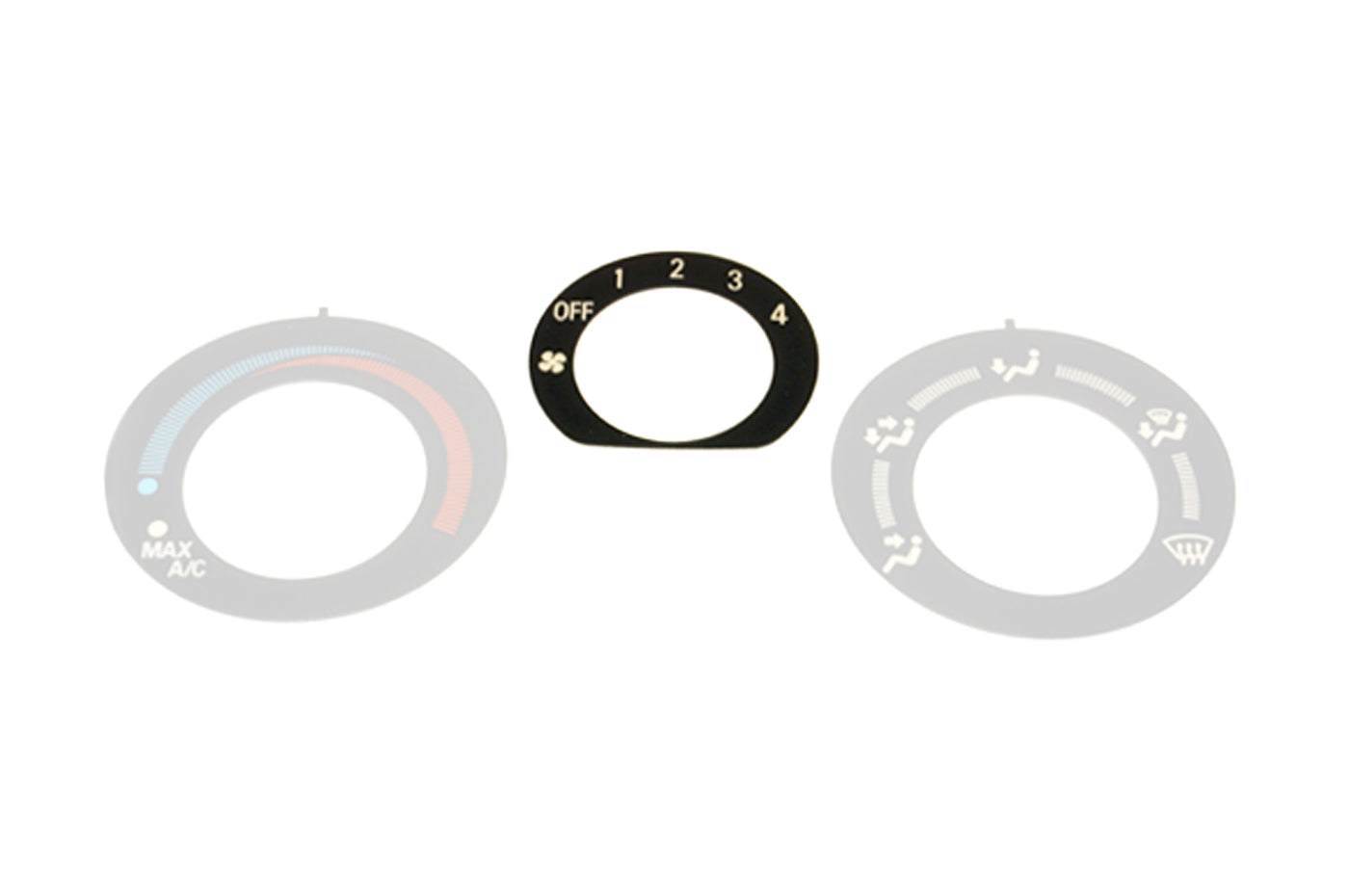 Mitsubishi OEM HVAC Label for Evo 7/8/9 (Center Fan Speed MR500932)