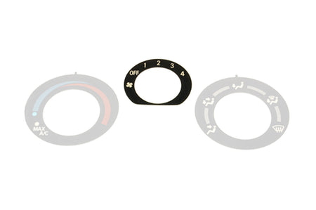 Mitsubishi OEM HVAC Label for Evo 7/8/9 (Center Fan Speed MR500932)