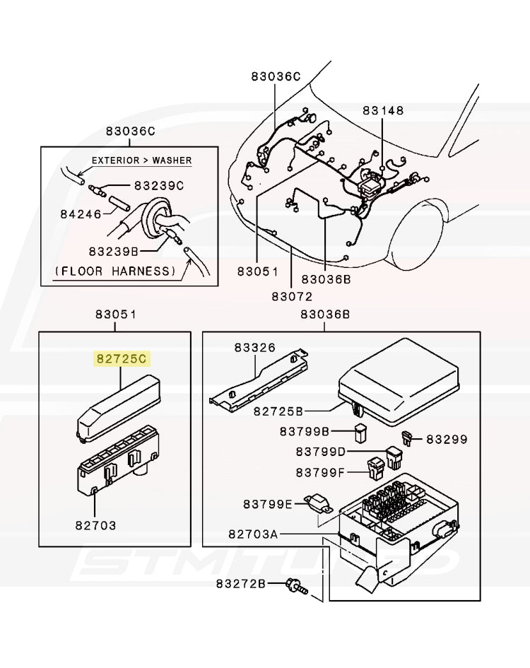 Mitsubishi OEM Engine Relay Box Cover for Evo 7/8/9 (MR502417)