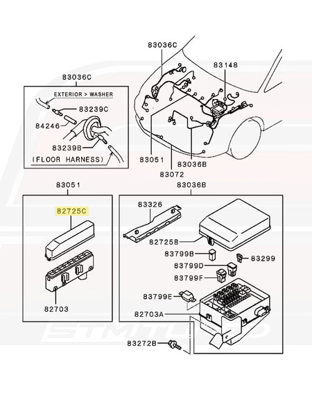 Mitsubishi OEM Engine Relay Box Cover for Evo 7/8/9 (MR502417)