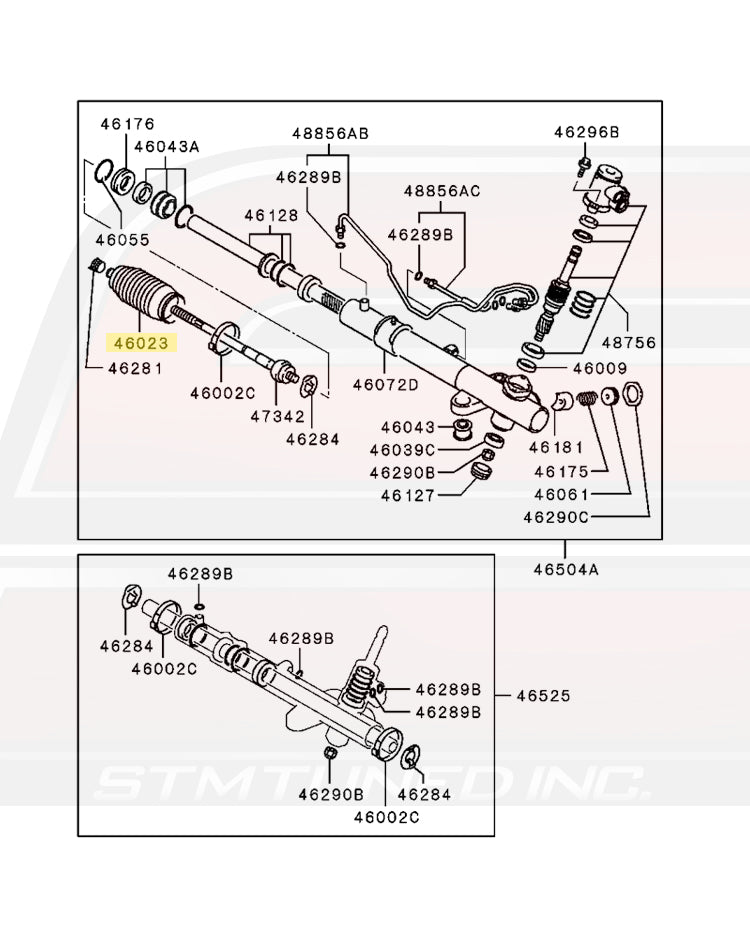 Mitsubishi OEM Steering Gear Boot for Evo 7/8/9 MR510406 Image © STM Tuned Inc