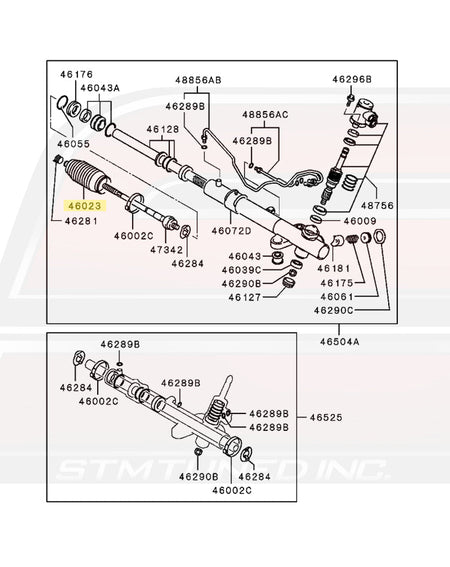 Mitsubishi OEM Steering Gear Boot for Evo 7/8/9 MR510406 Image © STM Tuned Inc