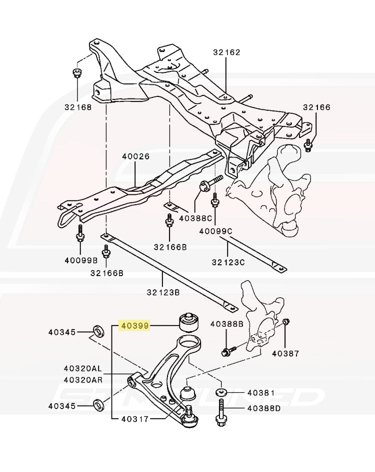 Mitsubishi OEM Front Control Arm Bushing for Evo 7/8/9 (MR519675)