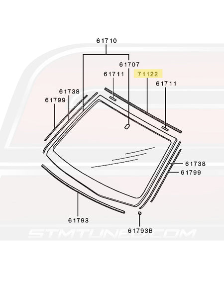 MR520285 Evo 7/8/9 Front Windshield Diagram  Image © STM Tuned Inc