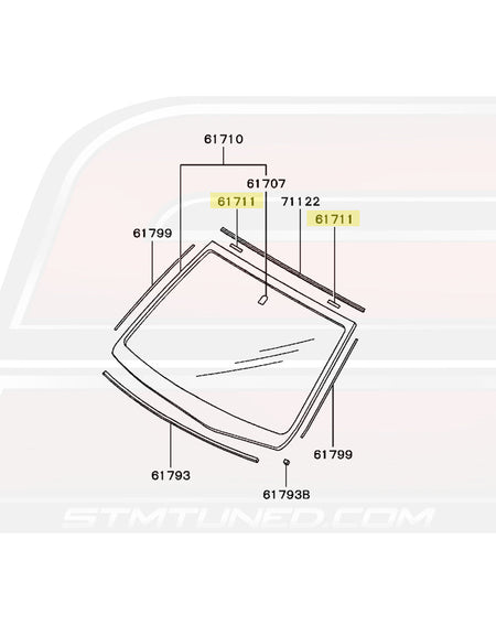 Evo 7/8/9 Windshield Diagram