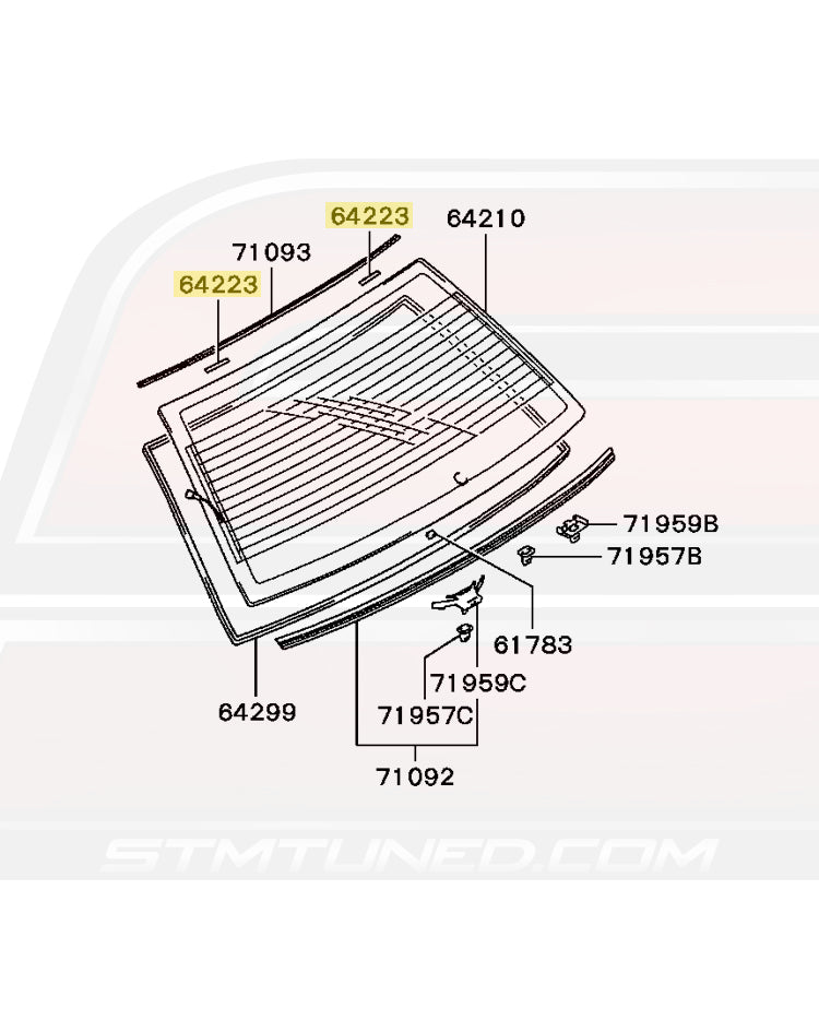Evo 7/8/9 Rear Window Diagram