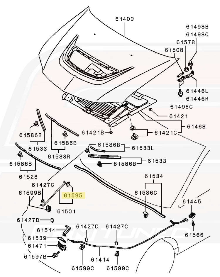 Mitsubishi OEM Hood Prop Grommet for Evo 7/8/9 (MR523786)