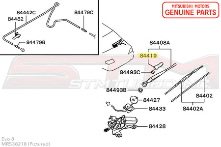 MR538218 Mitsubishi Rear Wiper Arm Cover - Evo 7/8/9
