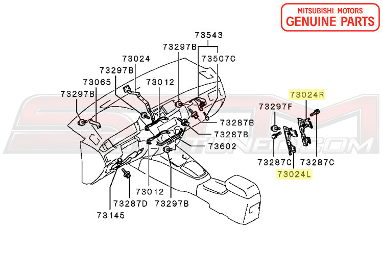 Mitsubishi Instrument Panel Brackets - Evo 7/8/9