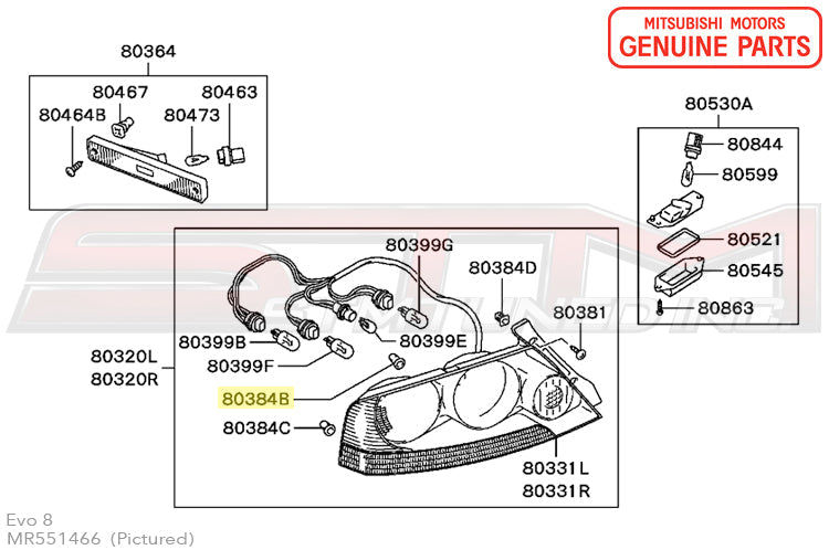 MR551466 Mitsubishi Taillight Grommet - Evo 7/8/9