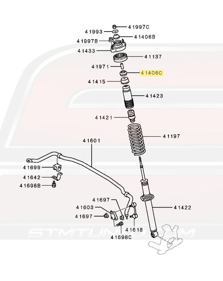 Mitsubishi OEM Rear Suspension Coil Bushing for Evo X (MR554370)