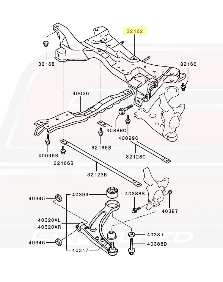 MR554447K OEM Evo 7/8/9 Front Suspension Crossmember