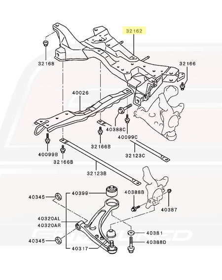 MR554447K OEM Evo 7/8/9 Front Suspension Crossmember