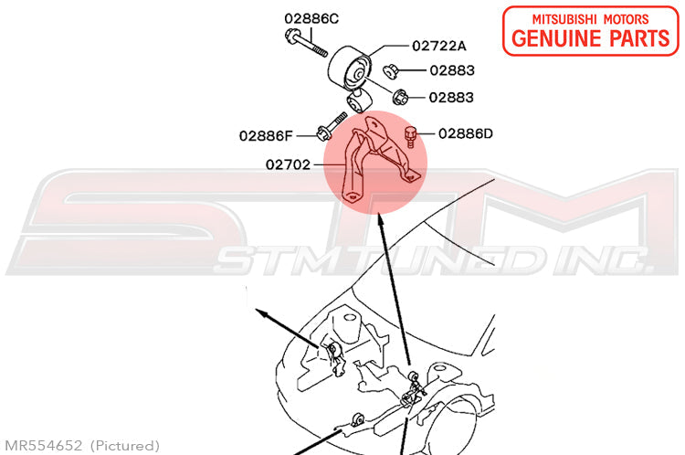 MR554652 Mitsubishi Motor Mount - OEM Evo 8/9 (Rear Engine/Transmission)