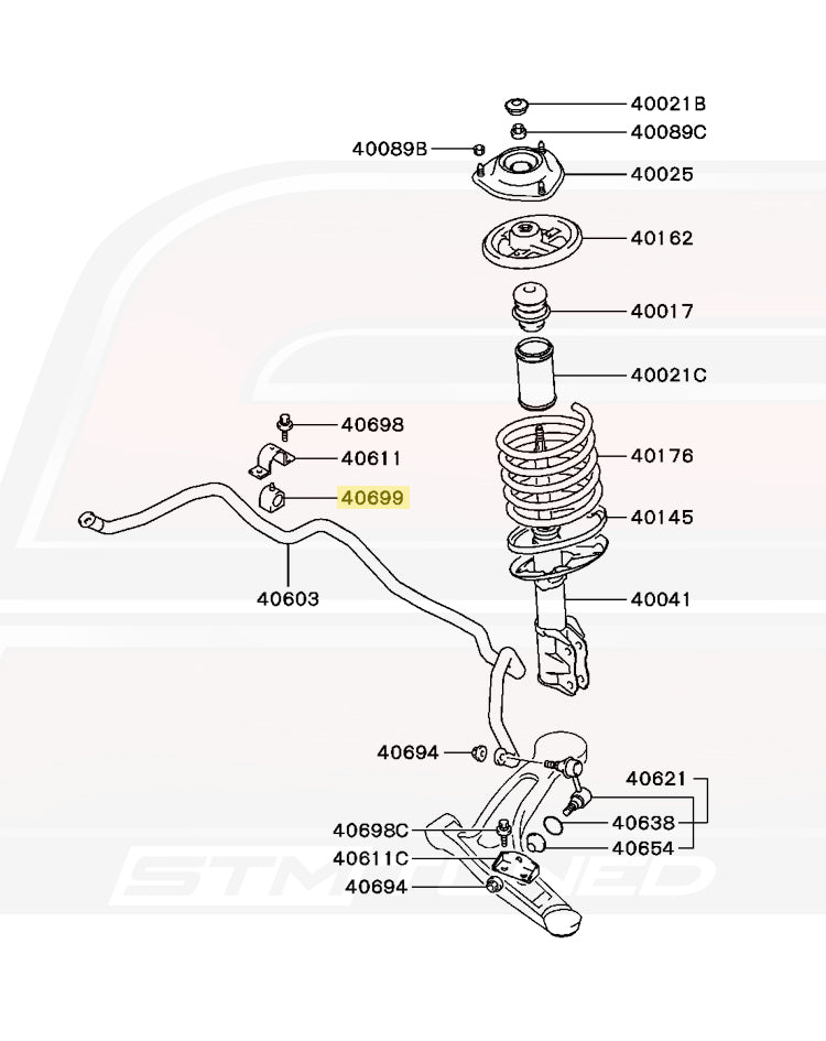 MR554820 OEM Evo 7/8/9 Front Sway Bar Bushing