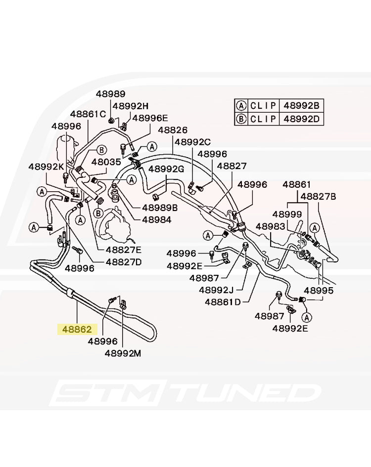Mitsubishi OEM Power Steering Oil Cooler Line for Evo 7/8/9 (MR554844)
