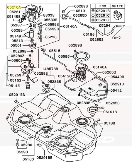 Mitsubishi OEM Fuel Pump Sending Unit for Evo 7/8/9 (MR571545)