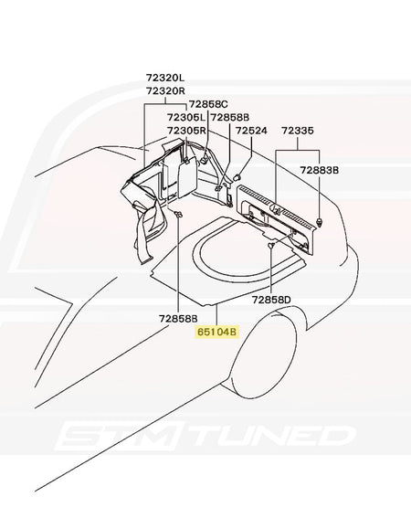 MR572609 Mitsubishi OEM Evo 7/8/9 Trunk Floor Board Diagram
