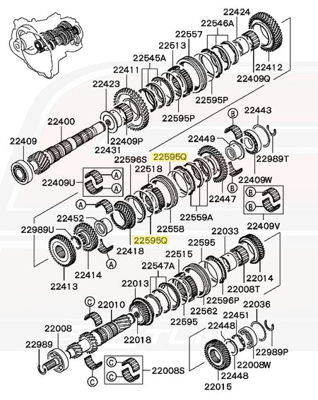 Mitsubishi OEM Synch Key Spring for 5-Speed Evo 4-9 (MR581383)