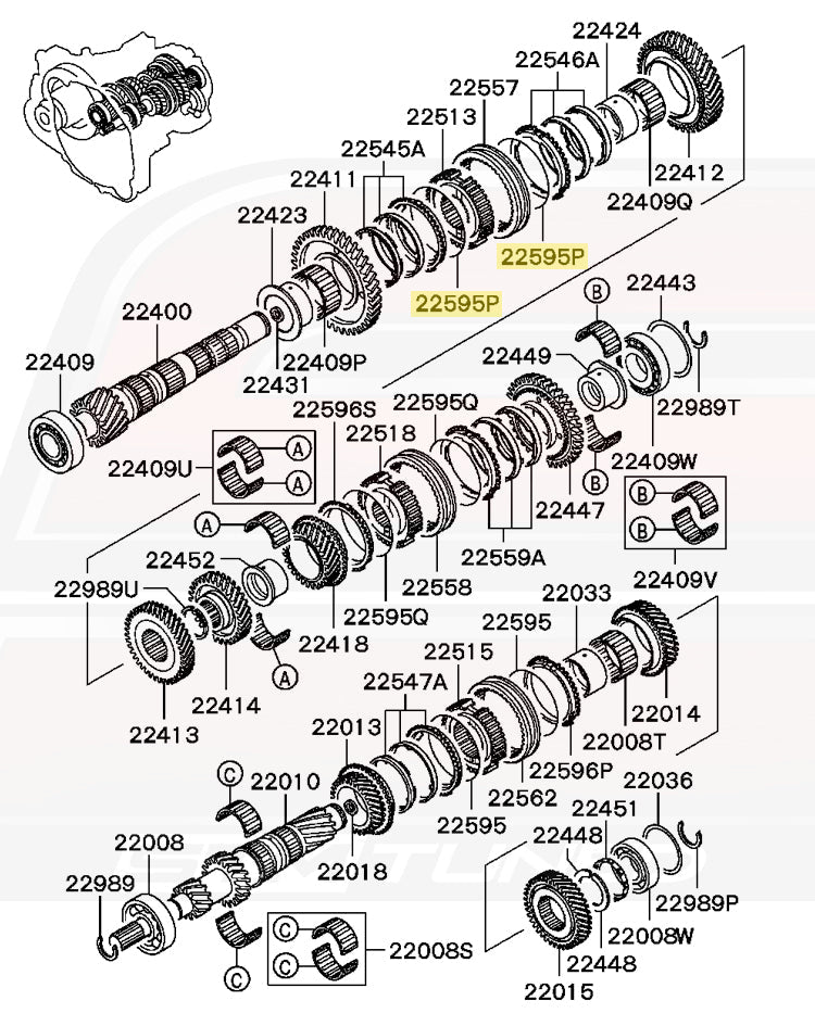 Mitsubishi OEM Synch Key Spring for 5-Speed Evo 7/8/9 (MR581387)