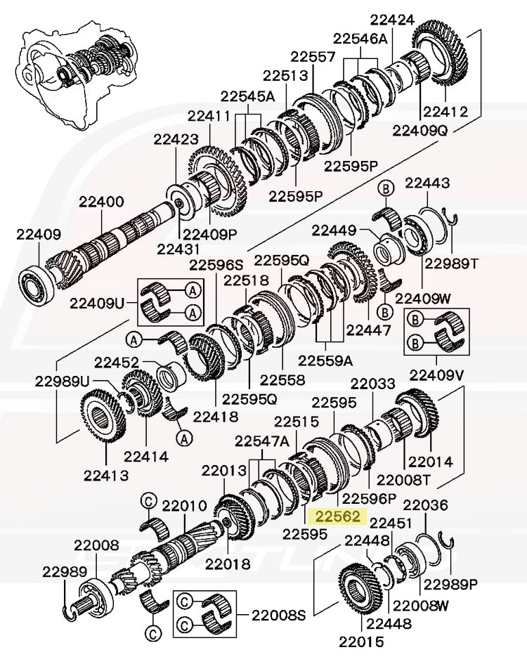MR581388 22562 - 2005 Evo 8 USDM GSR Diagram is Pictured
