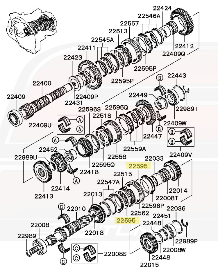 Mitsubishi OEM Synch Key Spring for 5-Speed Evo 7/8/9 (MR581389)